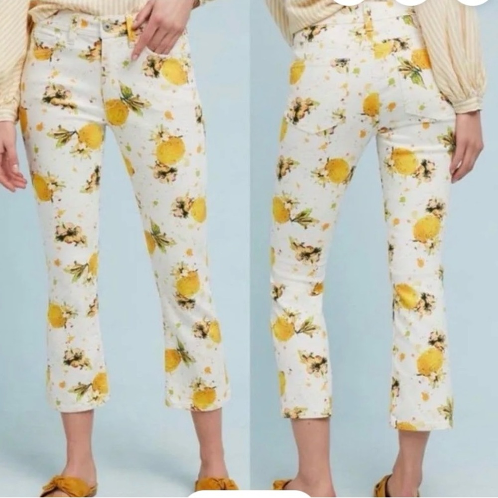 Anthropologie Pilcro and the Letterpress Floral High Rise Bootcut Jeans. Size 27